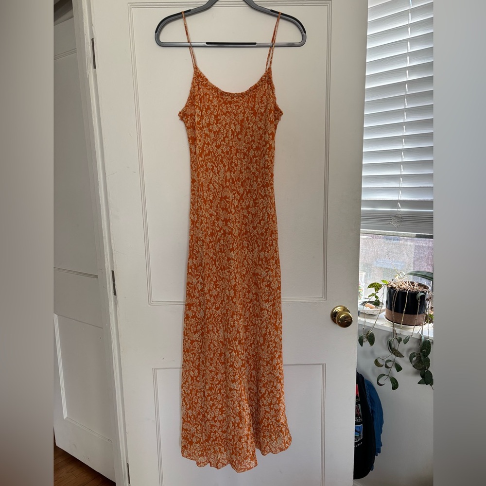 Reformation Orange Floral Maxi Dress